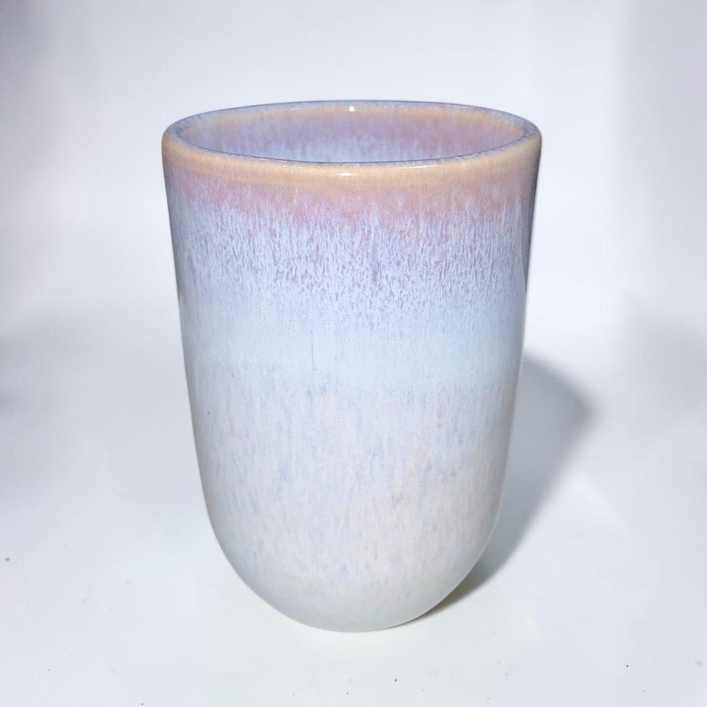 H&M Home Stoneware Mug Reactive Glaze Lavender Blue Handleless Tumbler Cup